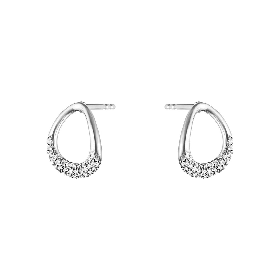 Silfureyrnalokkar með demöntum - Georg Jensen