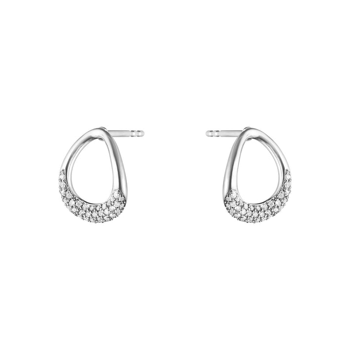 Silfureyrnalokkar með demöntum - Georg Jensen
