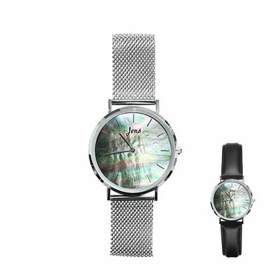 Norðurljósa úr með svartri perlu - 36 mm skífa