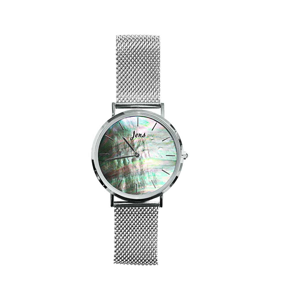 Norðurljósa úr með svartri perlu - 36 mm skífa