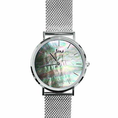 Norðurljósa úr með svartri perlu - 36 mm skífa