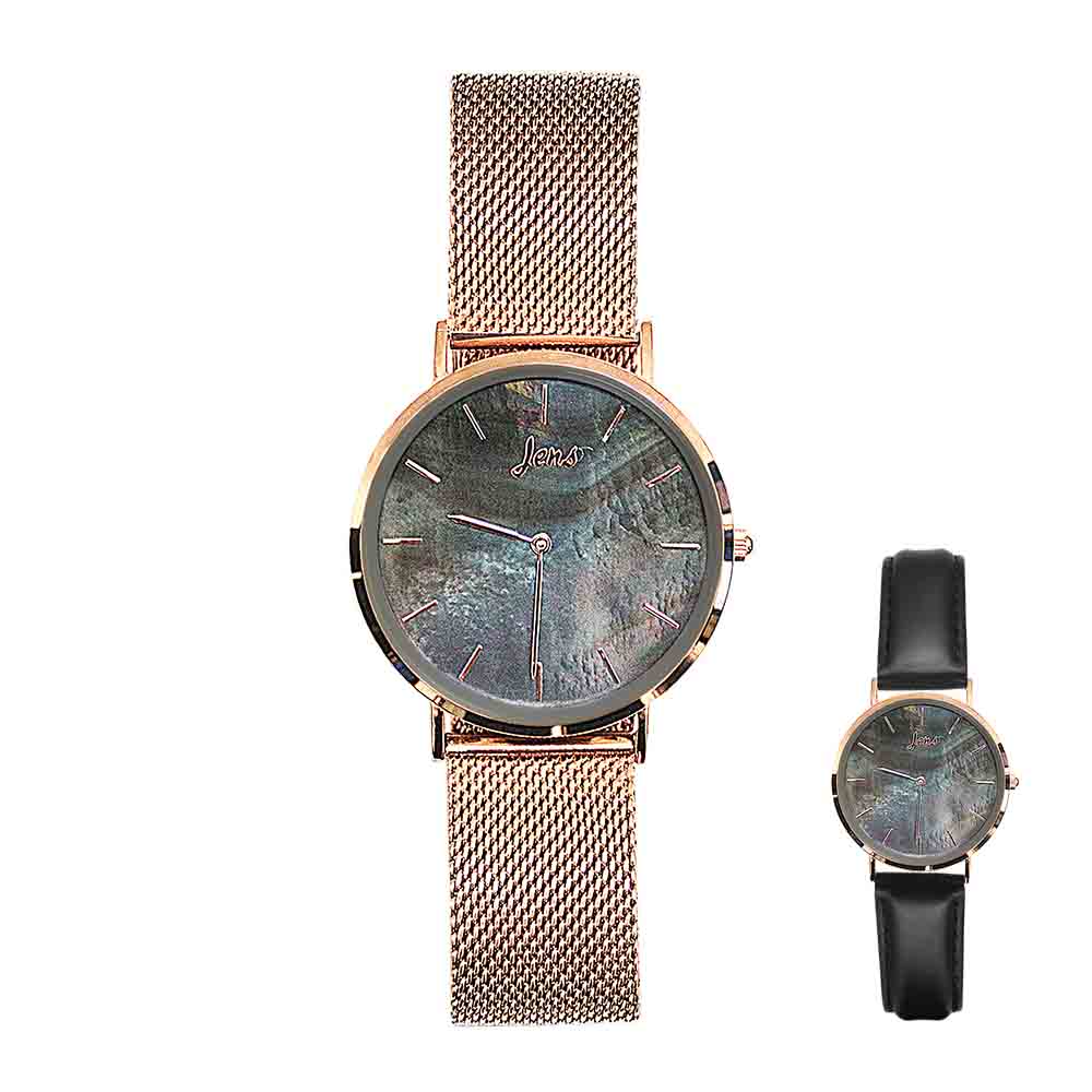 Norðurljósa úr með svartri perlu - 40 mm skífa