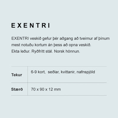 Exentri seðla- og kortaveski