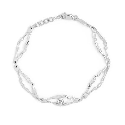 Silfurarmband með zirconia