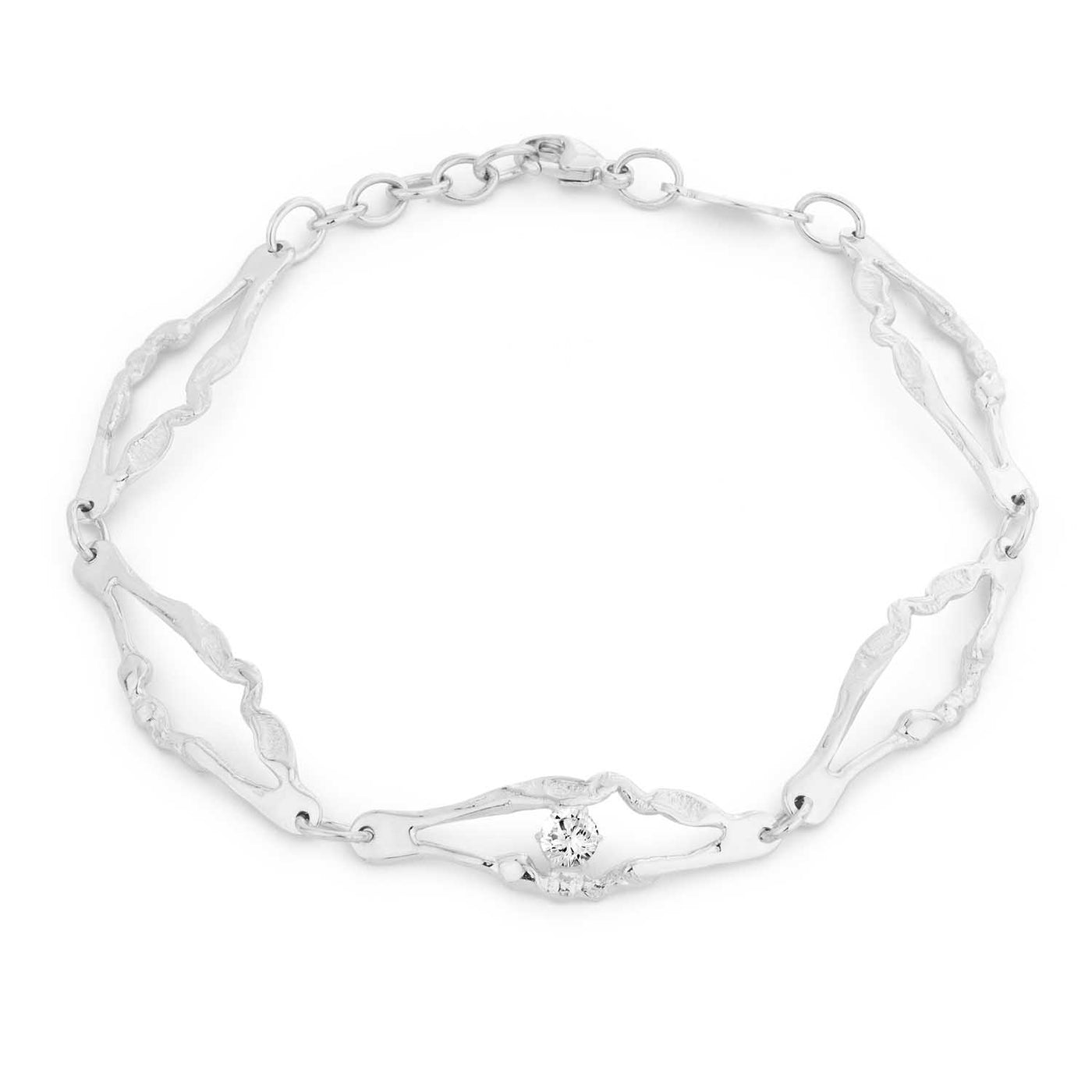 Silfurarmband með zirconia