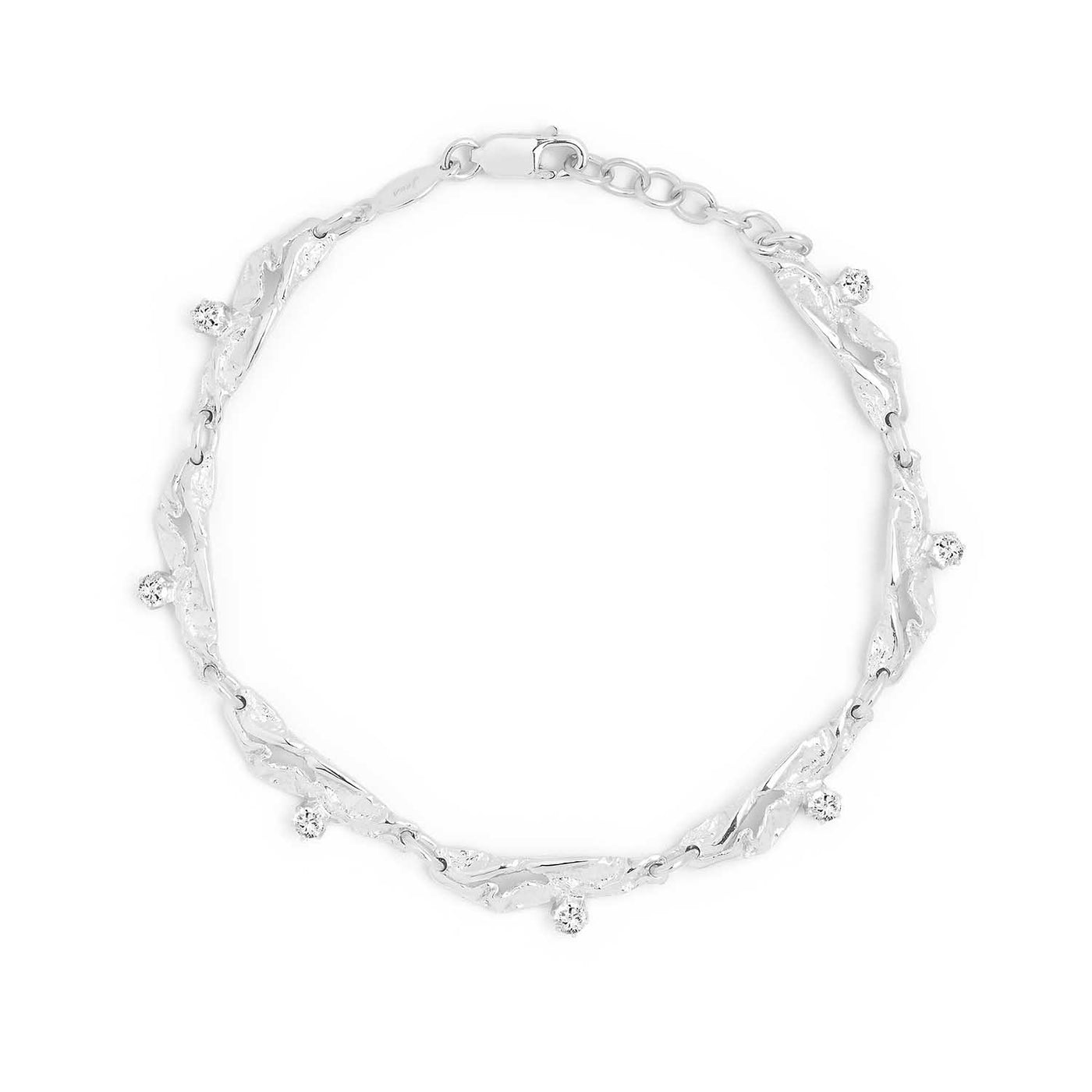 Silfurarmband með zirconia