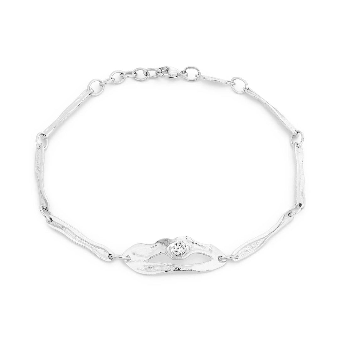 Silfurarmband með zirconia