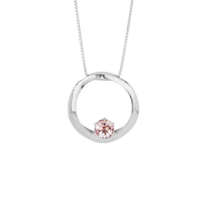 Silfurhálsmen með morganite