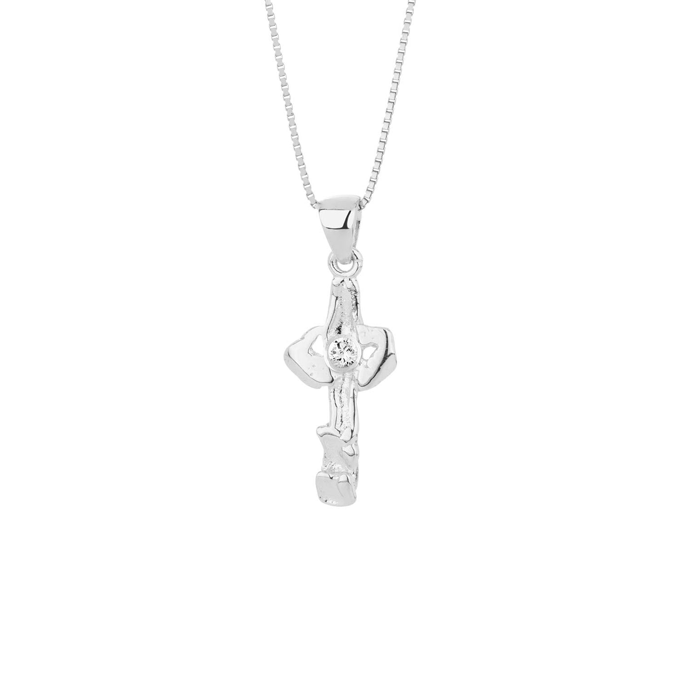 Silfurkross með zirconia