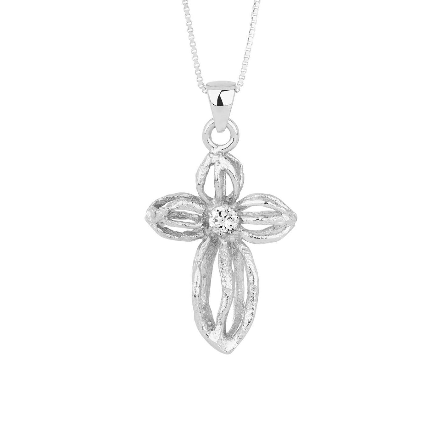 Silfurkross með zirconia