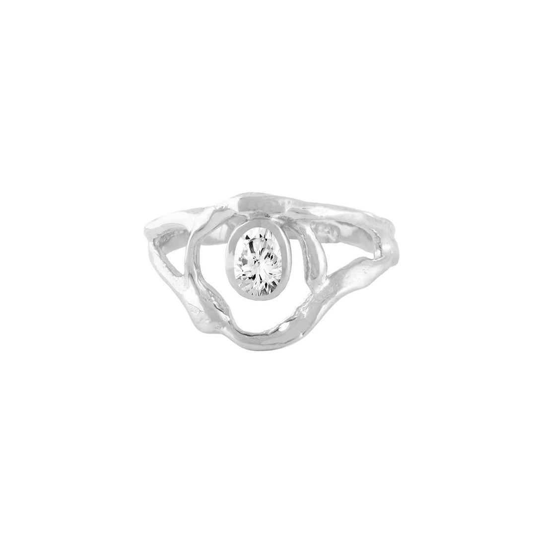 Silfurhringur með zirconia