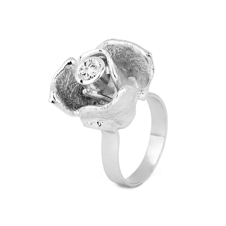 Silfurhringur með zirconia