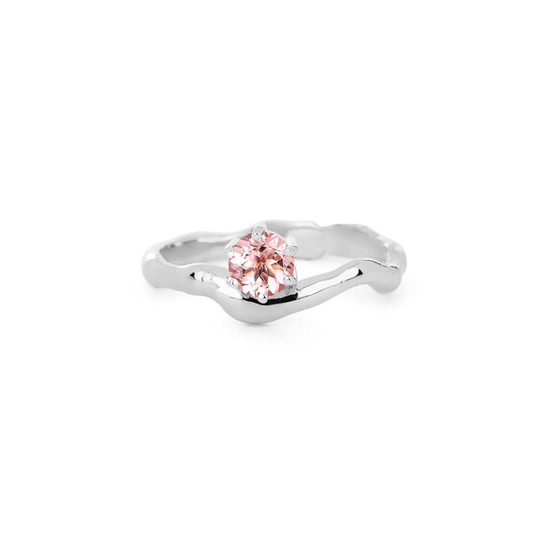 Silfurhringur með morganite