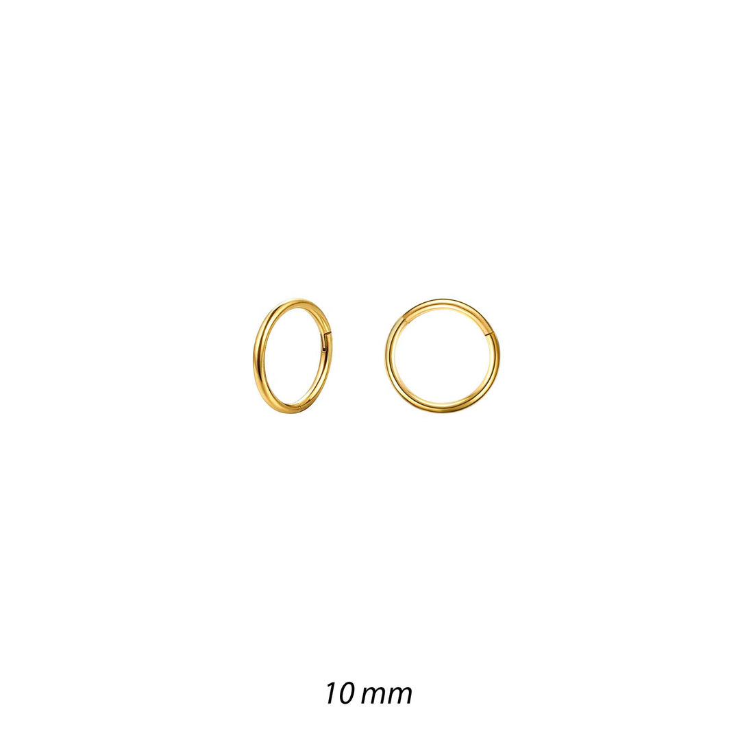 Gylltir stáleyrnalokkar - 10 mm