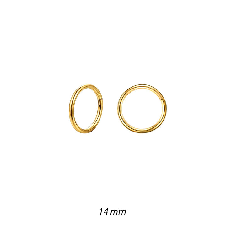 Gylltir stáleyrnalokkar - 14 mm