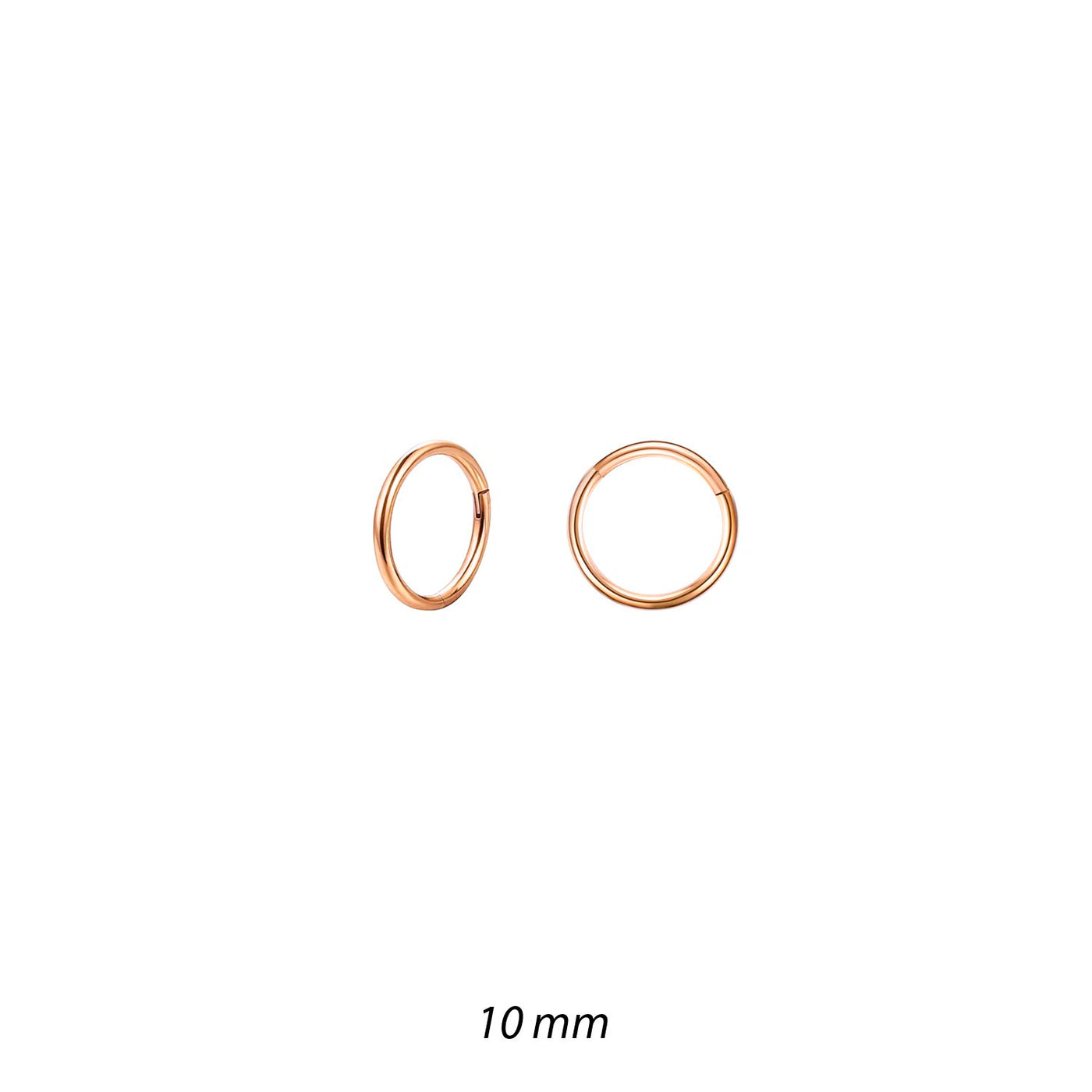 Rósagylltir stáleyrnalokkar - 10 mm