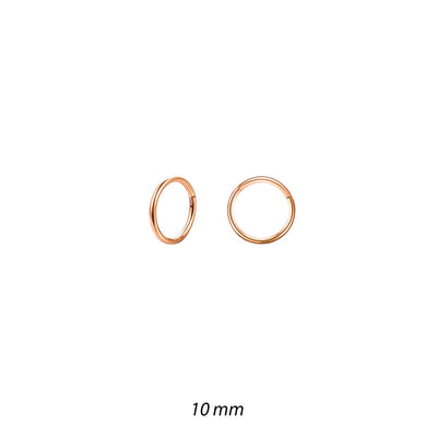 Rósagylltir stáleyrnalokkar - 10 mm