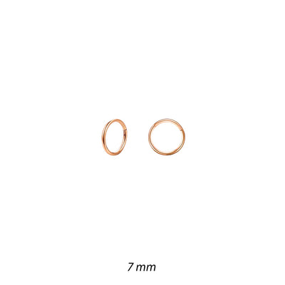 Rósagylltir stáleyrnalokkar - 8 mm