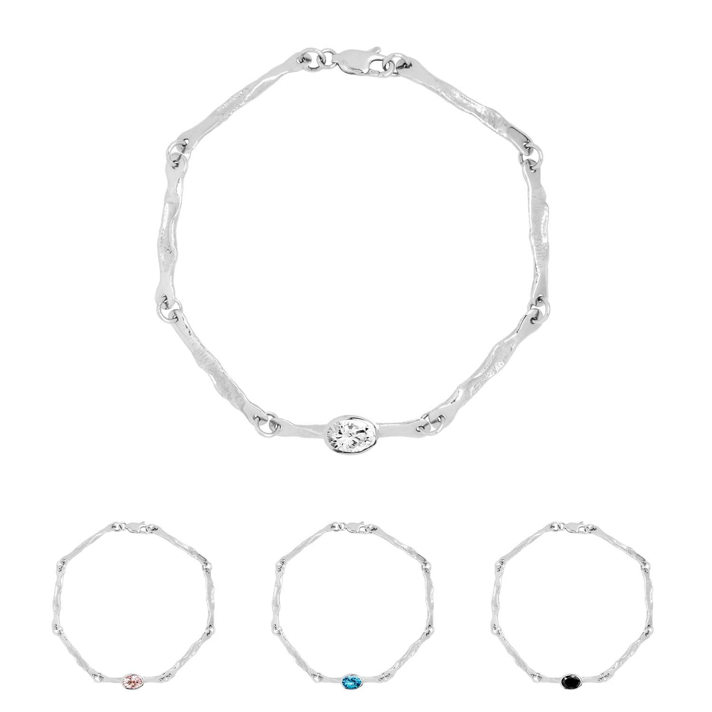 Silfurarmband með steini