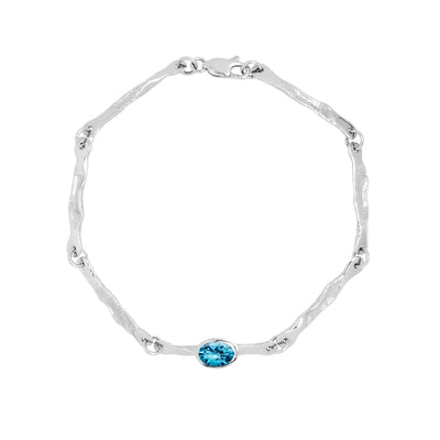 Silfurarmband með steini