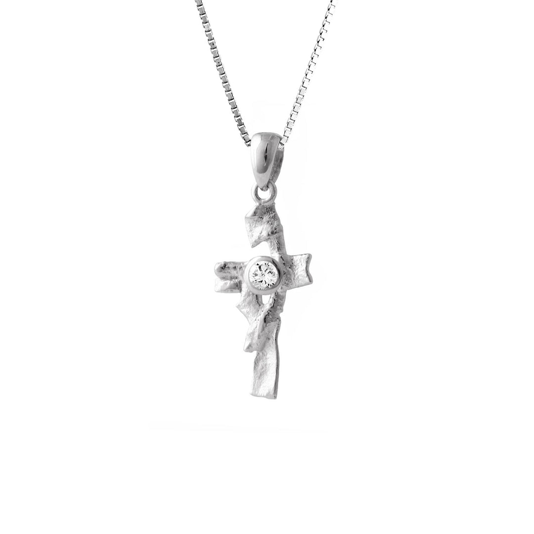 Silfurkross með zirconia